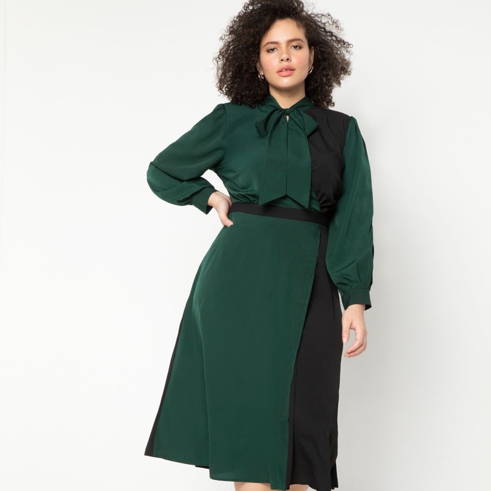 Amazing Eloquii colorblock dress. Size 20. Worn once! Green and Black.